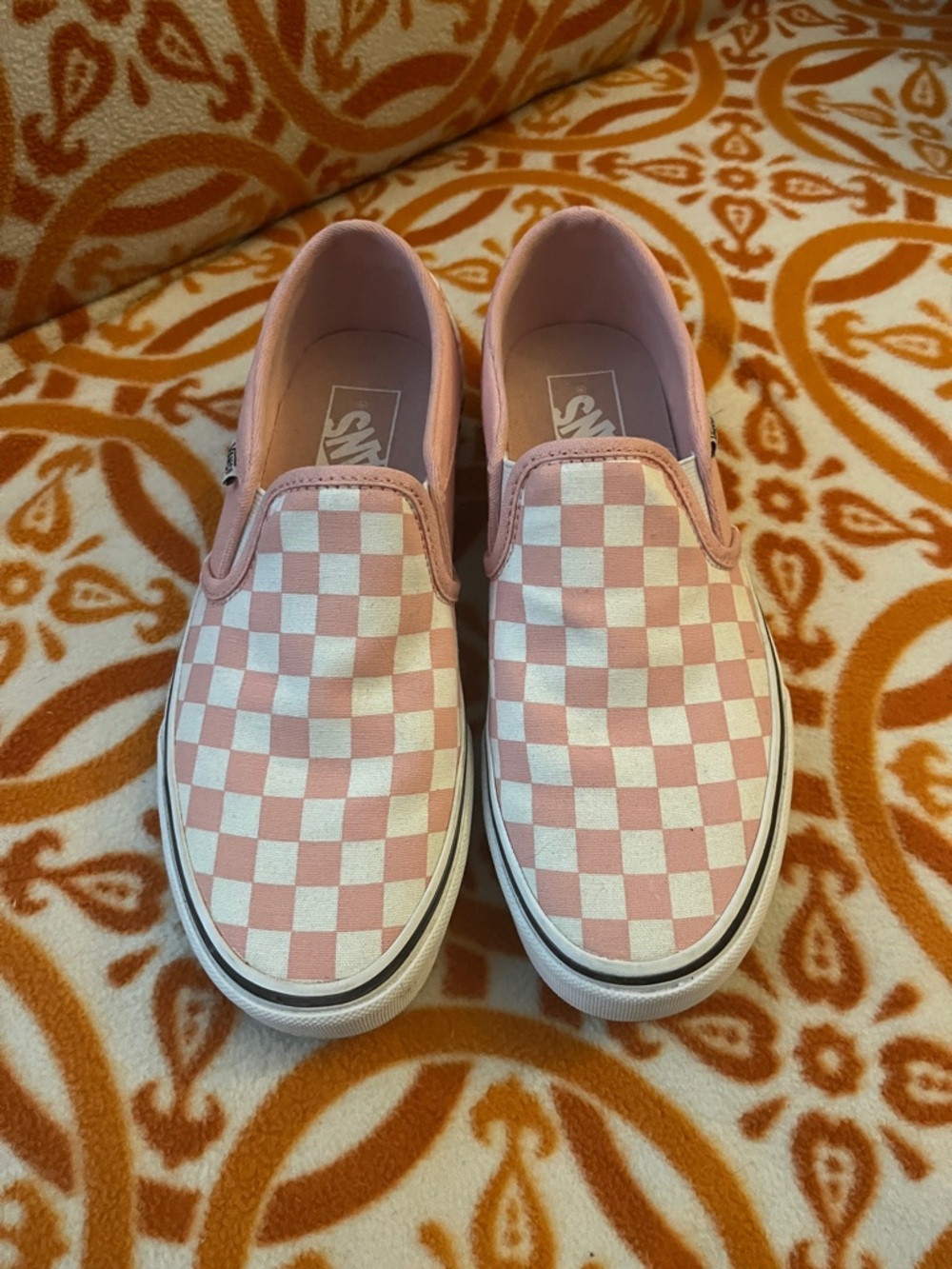 Vans pink/white Checker Slip-On